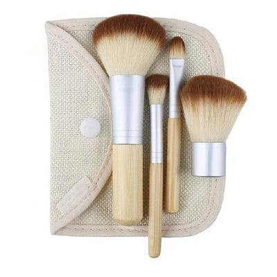 Set de 4 Brochas de Maquillaje con Mango de Bambú - Image 3