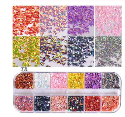 Decoraciones de Uñas Holográficas Hexagonales para Nail Art