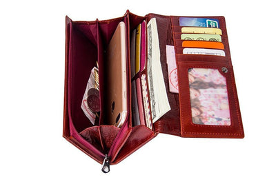 Cartera Larga de Cuero para Mujer con Múltiples Compartimentos - Image 3