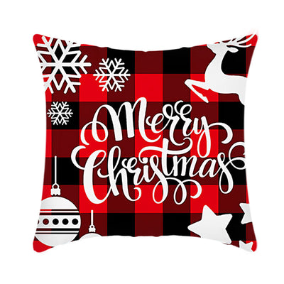 Funda de Cojín Navideño 45cm con Diseño de Reno y Papá Noel en Felpa Corta - Image 9