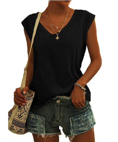 Blusa Suelta con Cuello en V - Diseño Minimalista Europeo y Americano para Mujer - Image 3