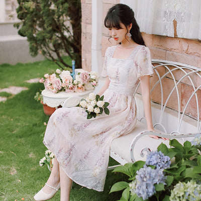 Vestido Retro de Encaje Floral con Elegancia Vintage - Image 7