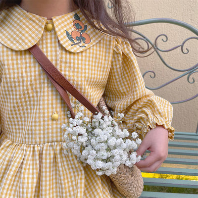 Vestido Infantil Estilo Coreano a Cuadros para Niñas - Image 4