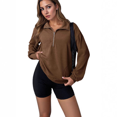 Suéter con Solapa Oversize de Cierre para Mujer - Image 5