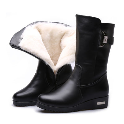 Botas de Cuero para Mujer con Forro de Piel y Suela Plana - Image 10