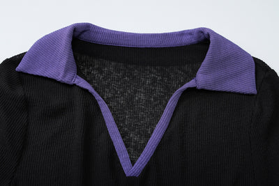 Blusa Casual de Rayas con Cuello Polo y Manga Larga - Image 17