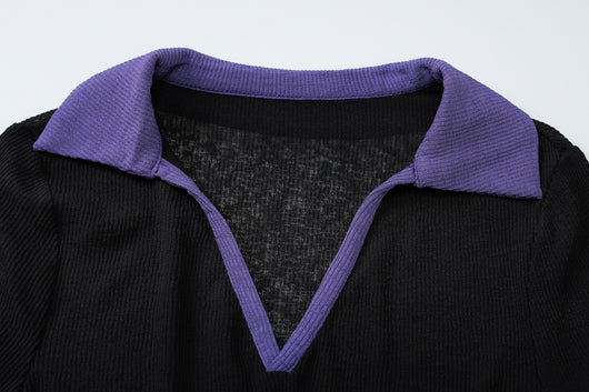 Blusa Casual de Rayas con Cuello Polo y Manga Larga - Image 17