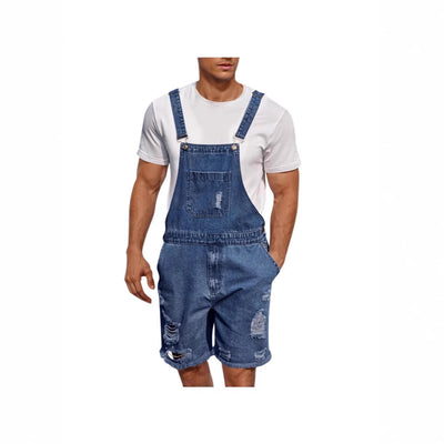 Shorts Vaquero Rotos con Tirantes para Hombre