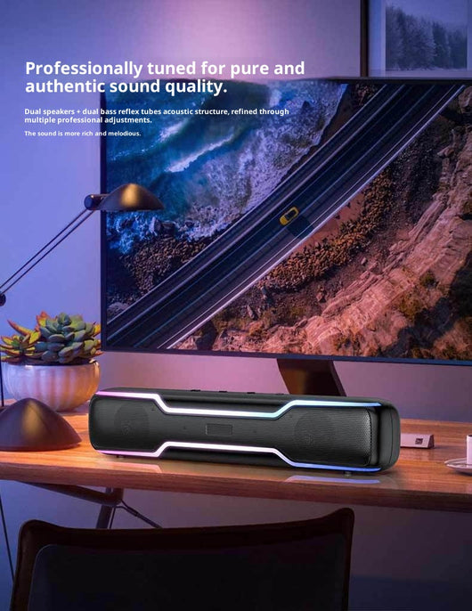 Parlante Bluetooth con Tira LED RGB y Lector de Tarjetas - Image 18