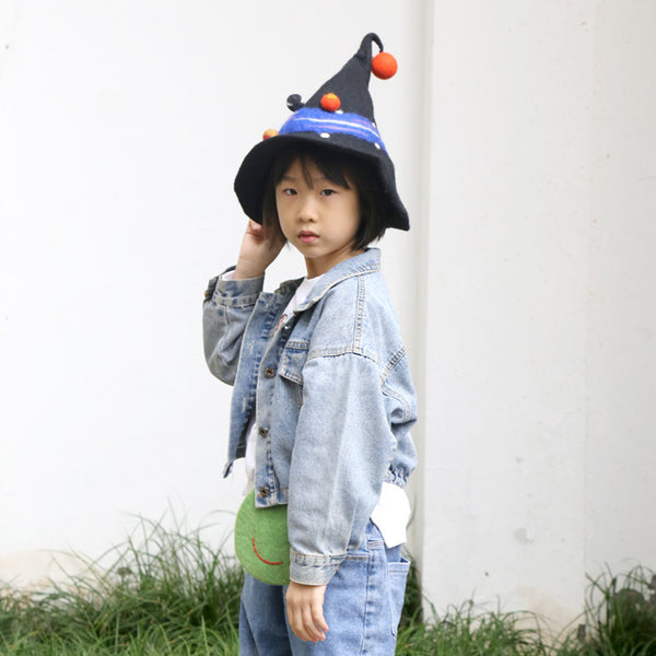 Gorro Harajuku Halloween Estrellado Azul y Negro Estilo Urbano