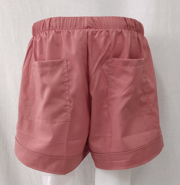 Shorts Anchos de Cintura Alta con Cordón y Encaje