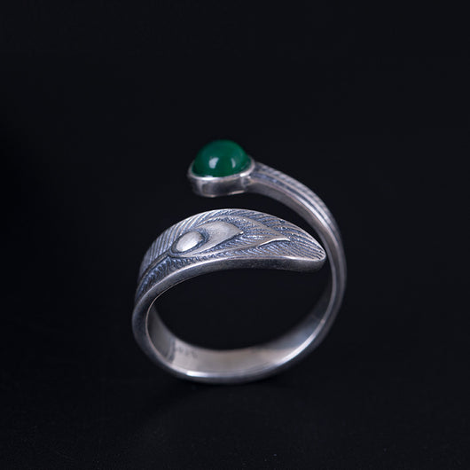 Anillos de Plata 925 con Diseño de Cola de Pavo Real - Image 4