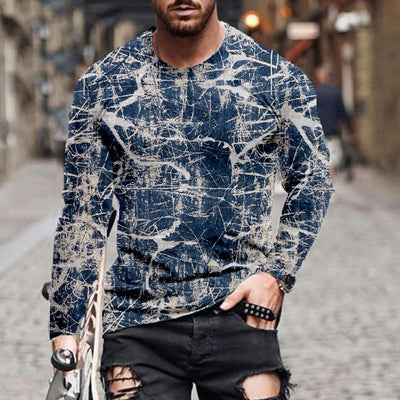 Playera Estampada Cuello Redondo Manga Larga para Hombre - Image 6