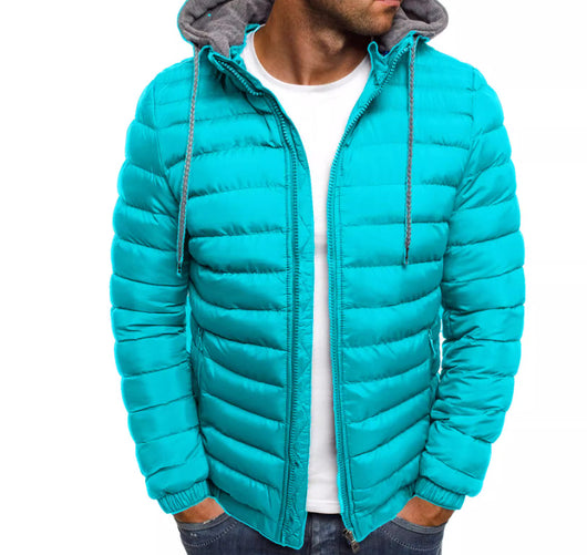 Chaqueta Acolchada de Algodón para Hombre Talla Grande con Capucha - Image 7