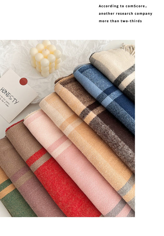 Chal Pashmina Escocés con Borlas para Mujer - Tejido Grueso y Cálido - Image 16