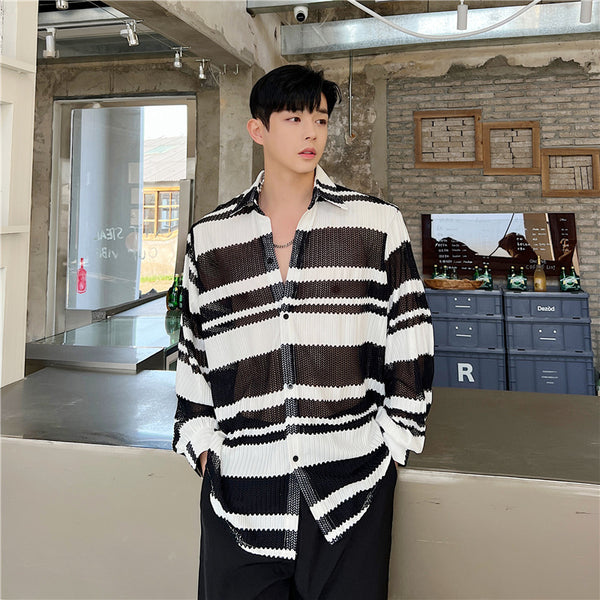 Camisa Manga Larga Semitransparente de Protección Solar para Hombre