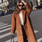 Abrigo de Lana Largo Estilo Coreano Harajuku Caramelo para Mujer