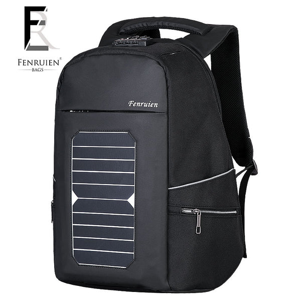 Mochila Solar Antirrobo para Hombre - Bolsa de Negocios con Carga USB y Compartimento para Laptop 15"