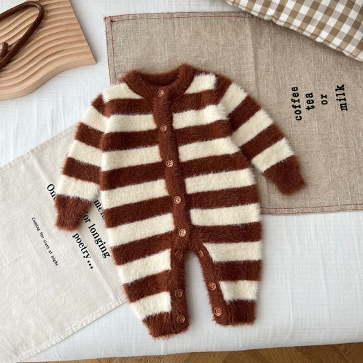 Pijama Enterizo para Bebé con Pelaje de Visón y Rayas - Image 19