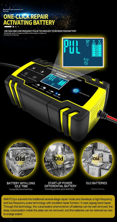 Cargador de Batería para Auto y Moto Inteligente - Image 11