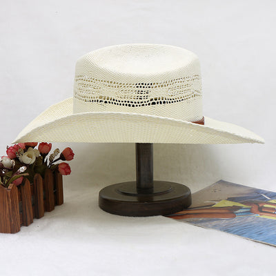 Sombrero Vaquero Tejido a Mano Impermeable Protección Solar Playa - Image 8