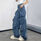Pantalones Vaqueros Anchos para Mujer con Múltiples Bolsillos