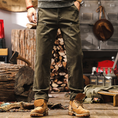 Pantalón Denim Recto Café Clásico para Uso Diario - Image 5