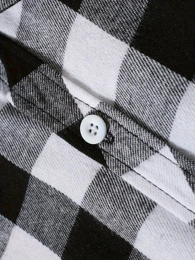 Camisa Cuadriculada Holgada de Polar para Hombre - Image 29