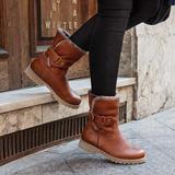 Botas Medianas Cómodas de Punta Redonda para Mujer Tallas Grandes - Image 8