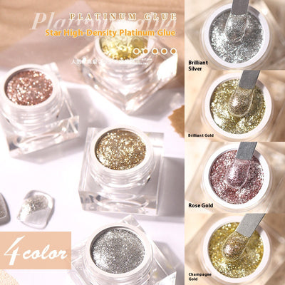 Pegamento UV de Alta Densidad Platinum para Uñas con Brillo Metálico