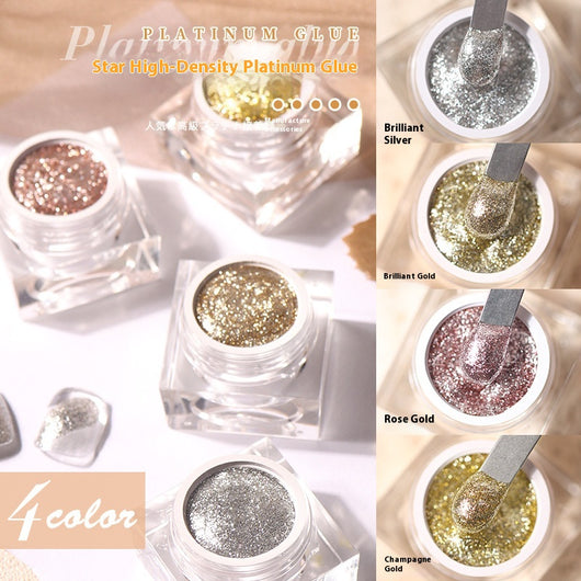 Pegamento UV de Alta Densidad Platinum para Uñas con Brillo Metálico