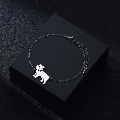 Pulsera de Acero Inoxidable con Dije de Perro Pug - Joya Fashionable y Adorable - Image 13