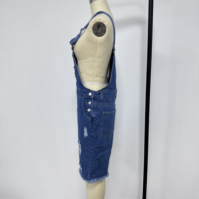 Shorts Vaquero Rotos con Tirantes para Hombre - Image 12