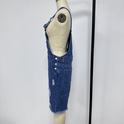 Shorts Vaquero Rotos con Tirantes para Hombre - Image 12