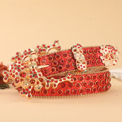 Cinturón Calavera con Incrustaciones de Diamantes y Pedrería - Image 6