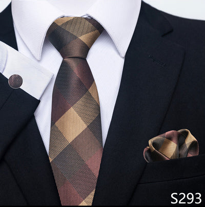 Conjunto Completo de Accesorios Ejecutivos: Corbata, Pañuelo y Gemelos Formales - Image 36