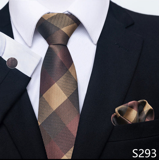 Conjunto Completo de Accesorios Ejecutivos: Corbata, Pañuelo y Gemelos Formales - Image 36