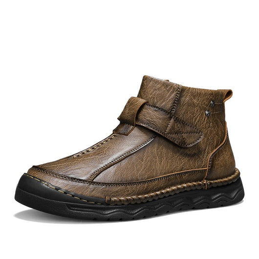 Botas Altas de Cuero para Hombre - Estilo Cargo Versátil - Image 6