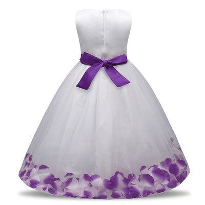 Vestido de Princesa Infantil con Malla Floral - Image 16