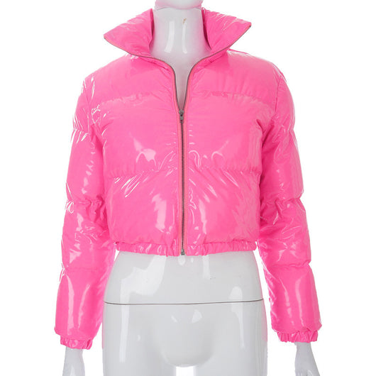 Chaqueta Acolchada de Cuero con Cierre Lateral - Image 5