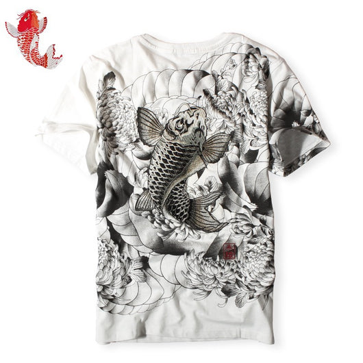 Camiseta Bordada Estilo Chino Original con Diseño de Calamar - Image 3