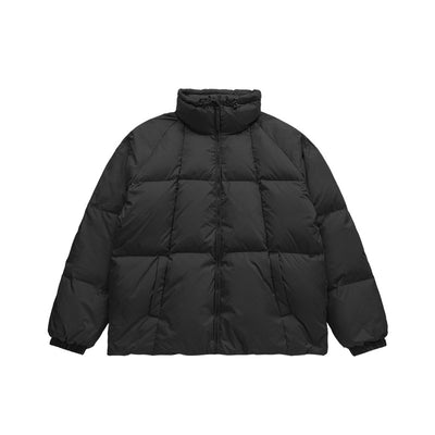 Chaqueta Acolchada de Plumas para Hombre con Cuello Alto Liso - Image 10