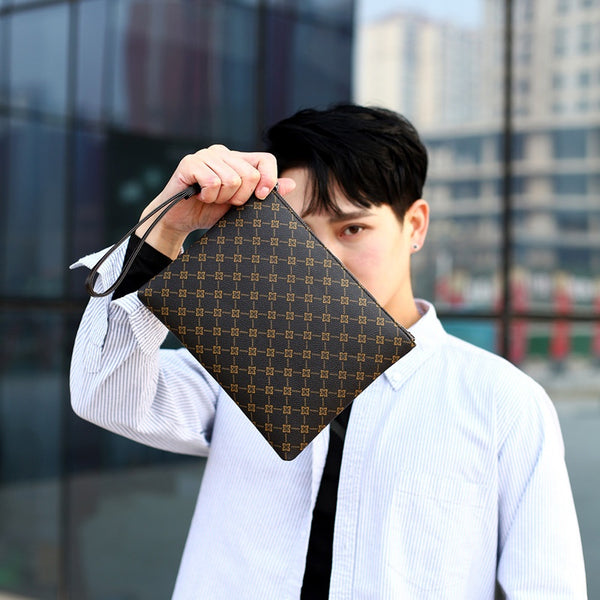 Cartera Tipo Sobre para Hombre con Diseño Cuadros Gingham