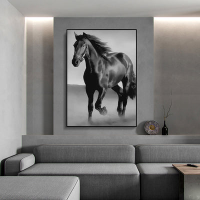 Cuadro Caballo Negro Moderno para Sala de Estar - Arte de Pared Contemporáneo - Image 3