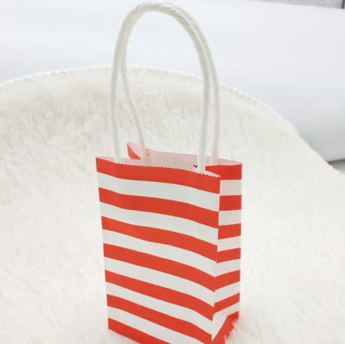 Bolsas de Papel Kraft Blancas con Rayas de Colores Pastel - Image 18