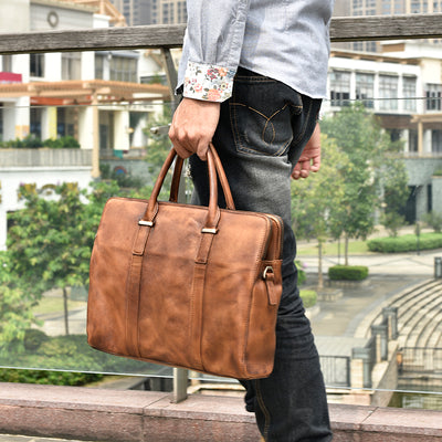 Maletín de Cuero Curtido al Vegetal para Hombre - Estilo Ejecutivo y Casual - Image 6