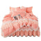 Juego de Cama Princesa Coreana con Falda de Encaje y Edredón de 4 Piezas