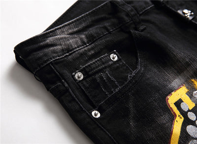 Pantalones Denim Slim Fit con Diseño de Personalidad para Discoteca - Image 10