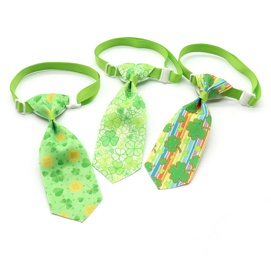 Corbata para Mascotas con Moño de Trébol de Cuatro Hojas - Día de San Patricio - Image 2