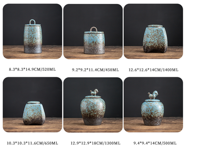 Recipiente de Té Cerámica Azul con Horno Decorativo - Image 8